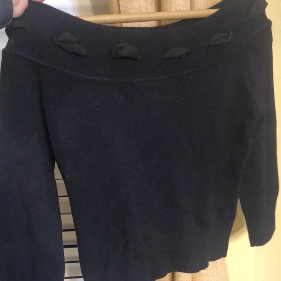 Copper key Black thin sweater with sheer tie - Picture 3 of 5